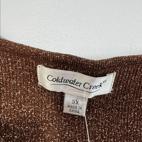 Coldwater Creek Tank Brown Metallic Silk Blend Knit Tank in Size 3X NWT - Picture 8 of 9